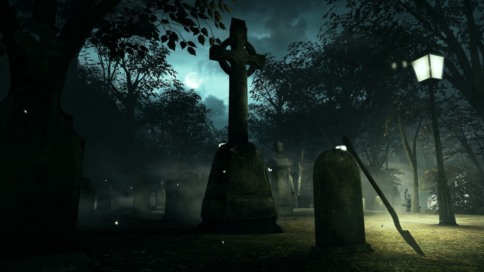 Призраки на кладбище.