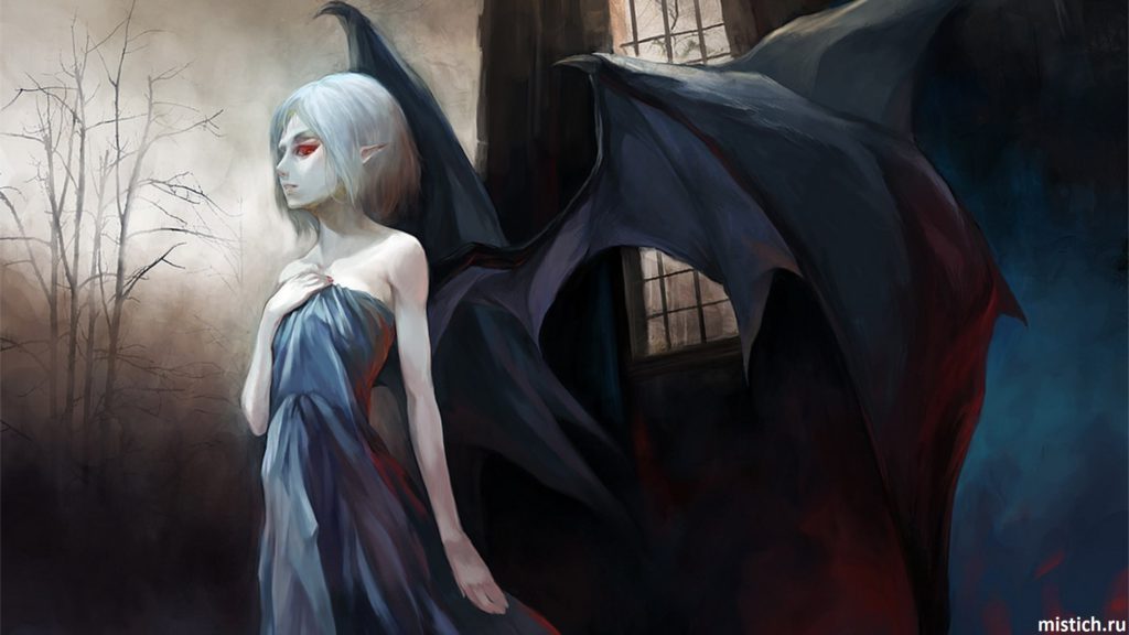 Девушка вампир с крыльями красивая